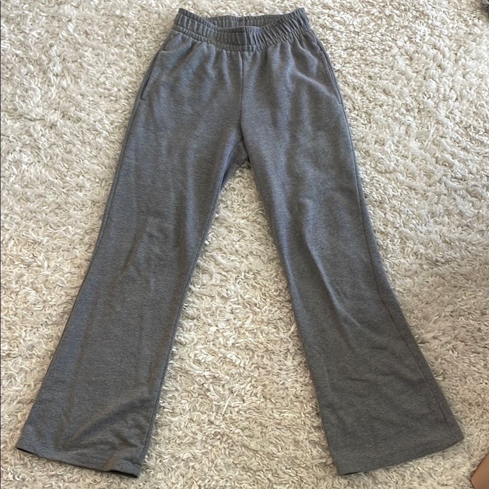 Grey Elastic Waist lounge Pants with pockets Xs long tall